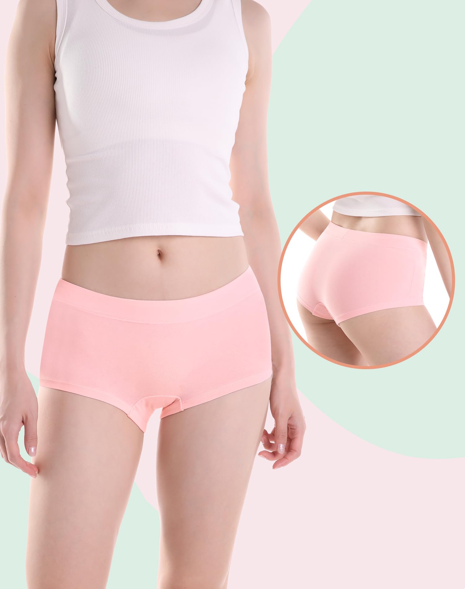 INNERSY Mutande Ragazza Boxer Cotone Sportivo Boyshort Elasticizzato 8-16 Anni Intimo Pacco da 5