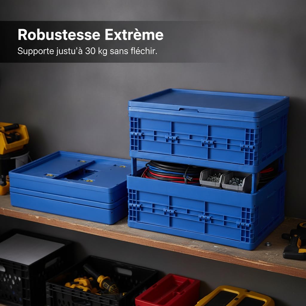 Caisse Pliante PP, 30 kg, Médicale, 600-260 avec couvercle
