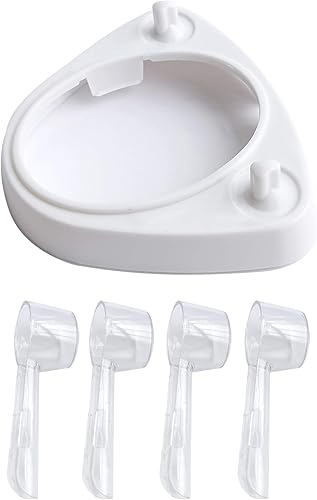 Soporte de cabeza de cepillo de dientes eléctricosoporte de base de cargador de cepillo de dientes para Oral-B y 4 piezas de cubierta de cabeza de