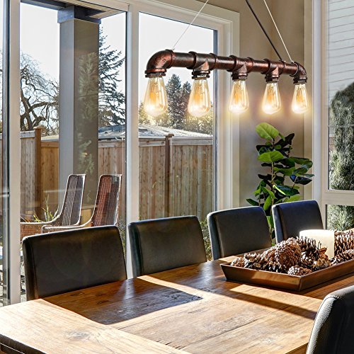 CCLIFE Waterpijp Hanglamp Industriële Koperen Metalen Hanglamp Industriële Hanglamp Hanglamp Vintage Retro - Afbeelding 7