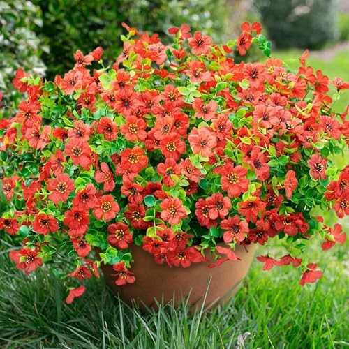 Artificial Fake Mums Plants Flowers for Outdoor Outside Fall Autu...