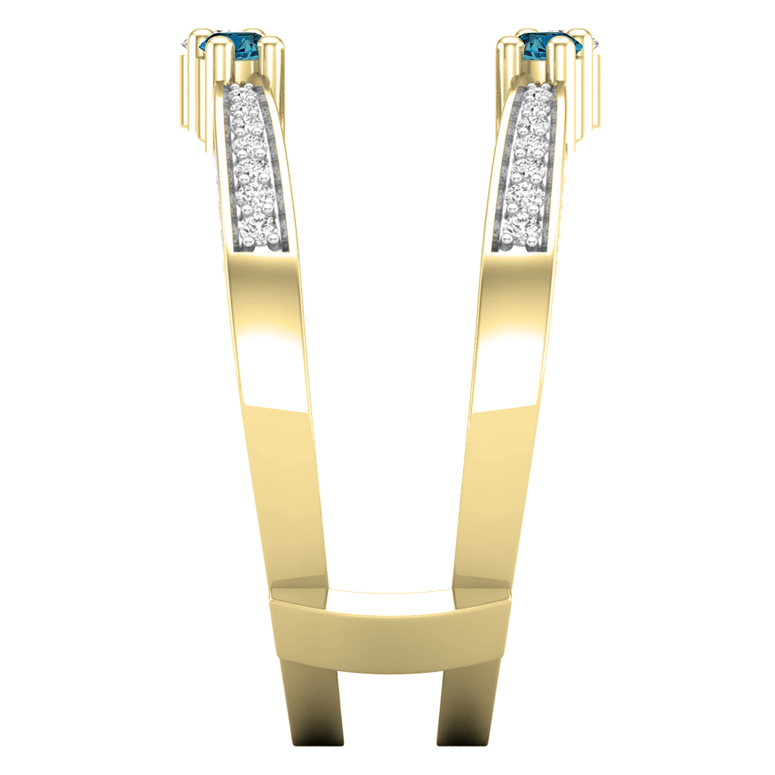 Anillo de aniversario de doble vuelta para mujer de la colección Dazzlingrock con gemas redondas y diamantes blancos en oro amarillo de 18 quilates.