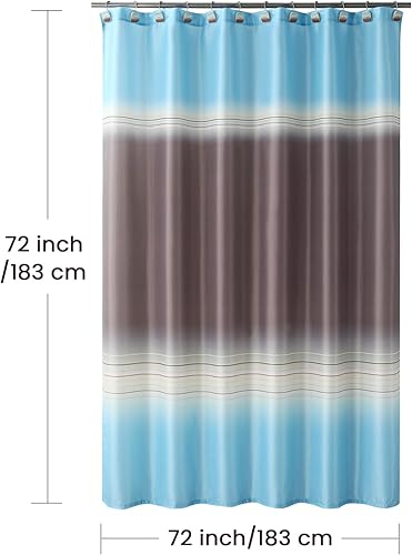 Vista 147 de Cortina de ducha de tela, estampado beige y tostado, cortinas de ducha con patrón de damasco bohemio de cachemira para baño, cortinas de baño Hudson