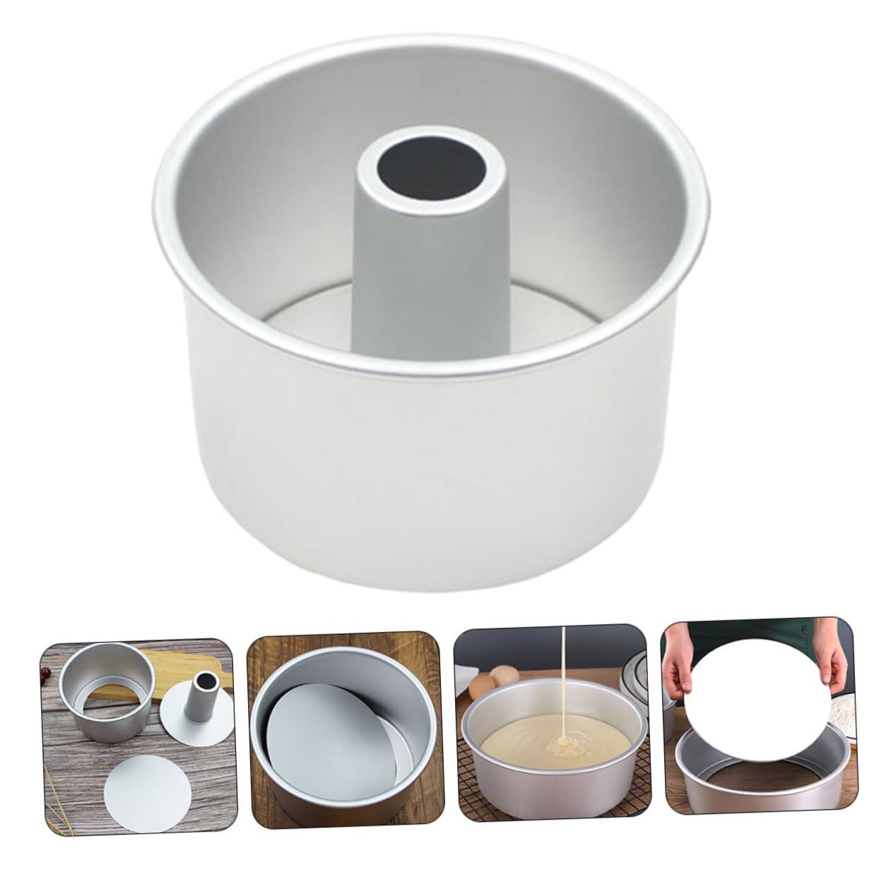 Kuchenform Runde aus Aluminiumlegierung Wiederverwendbar 20cm mit Abnehmbarem Boden für Gleichmäßiges Backen im Ofen