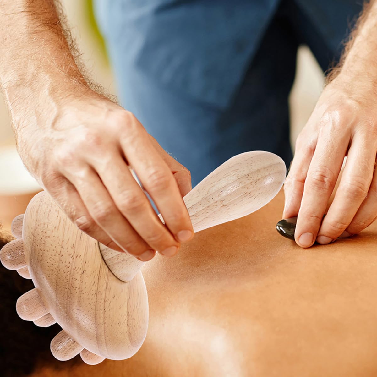 GALPADA 2 Stück Pack Holz Kopfhautmassagekamm Handgefertigter Massagekamm mit Glatter Oberfläche Kleiner Holzkamm zur Entspannung von Kopf Nacken und Rücken