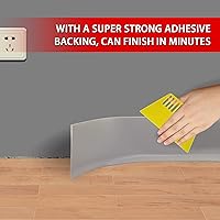 Vista 68 de FONUNO - Base de vinilo para pared, moldura de zócalo de 4 pulgadas, flexible, autoadhesiva con diseño para pegar y despegar, 4 pulgadas x 20 pies