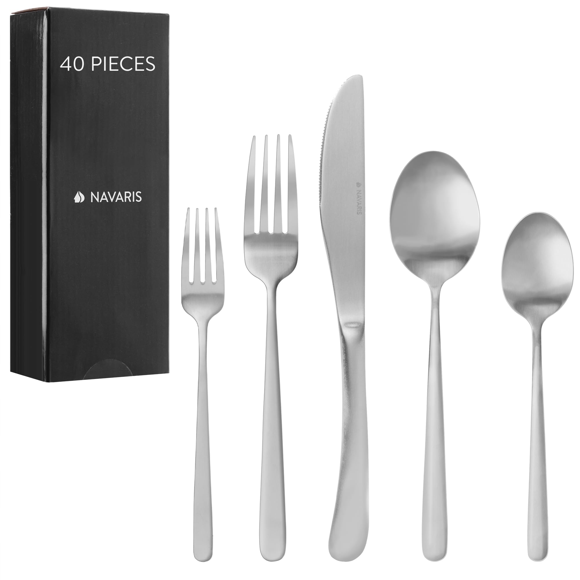 Set di posate in acciaio inox da 40 pezzi per 8 persone, colore