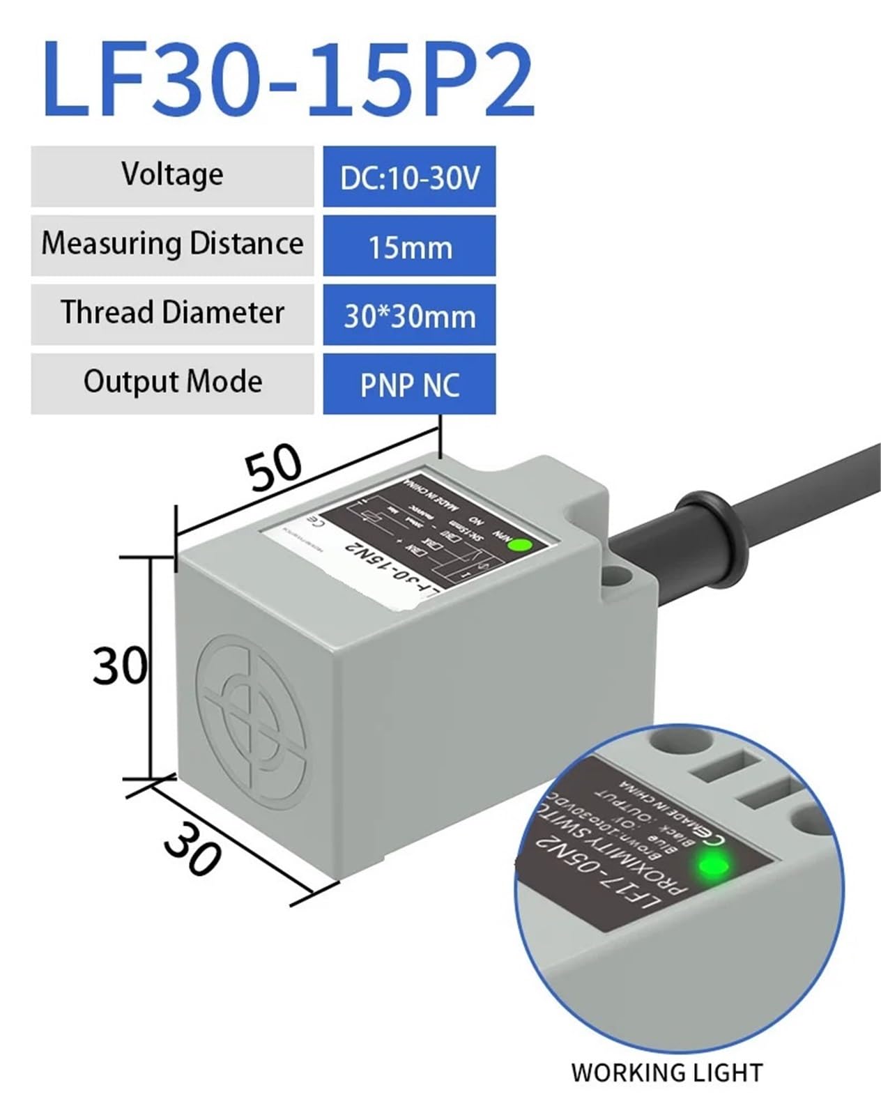 HJCMOONB Connecting Wire Proximity Sensor Plug Wiring Sensor BCC032F