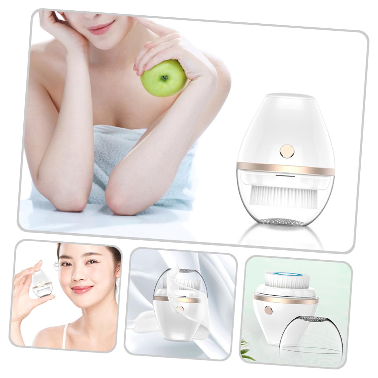Cepillo Eléctrico de Limpieza Facial 300mah Abs Blanco Portátil