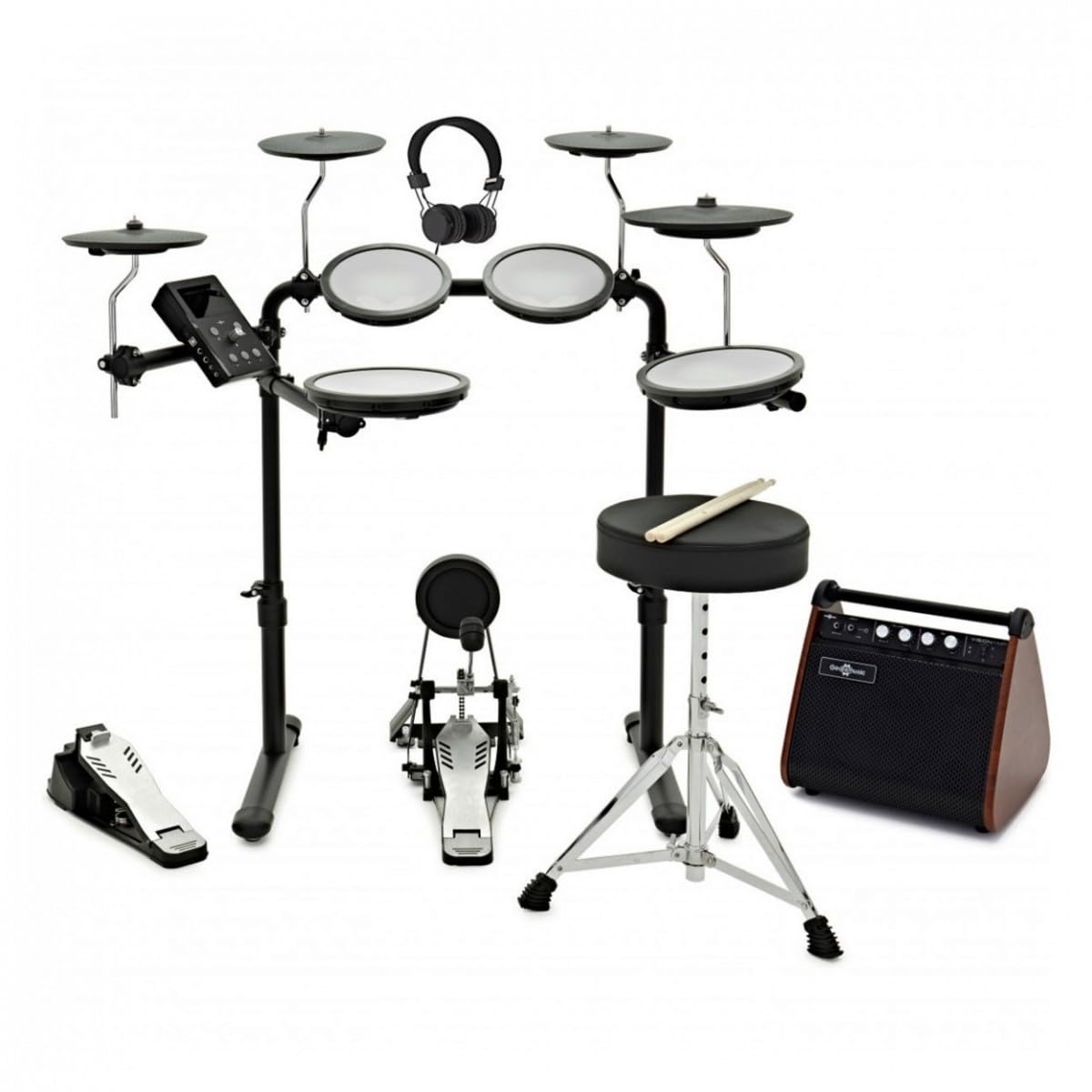 VISIONDRUM-PRO Batteria elettrica con cuffie - Mesh Pads Batteria elettronica per bambini e adulti