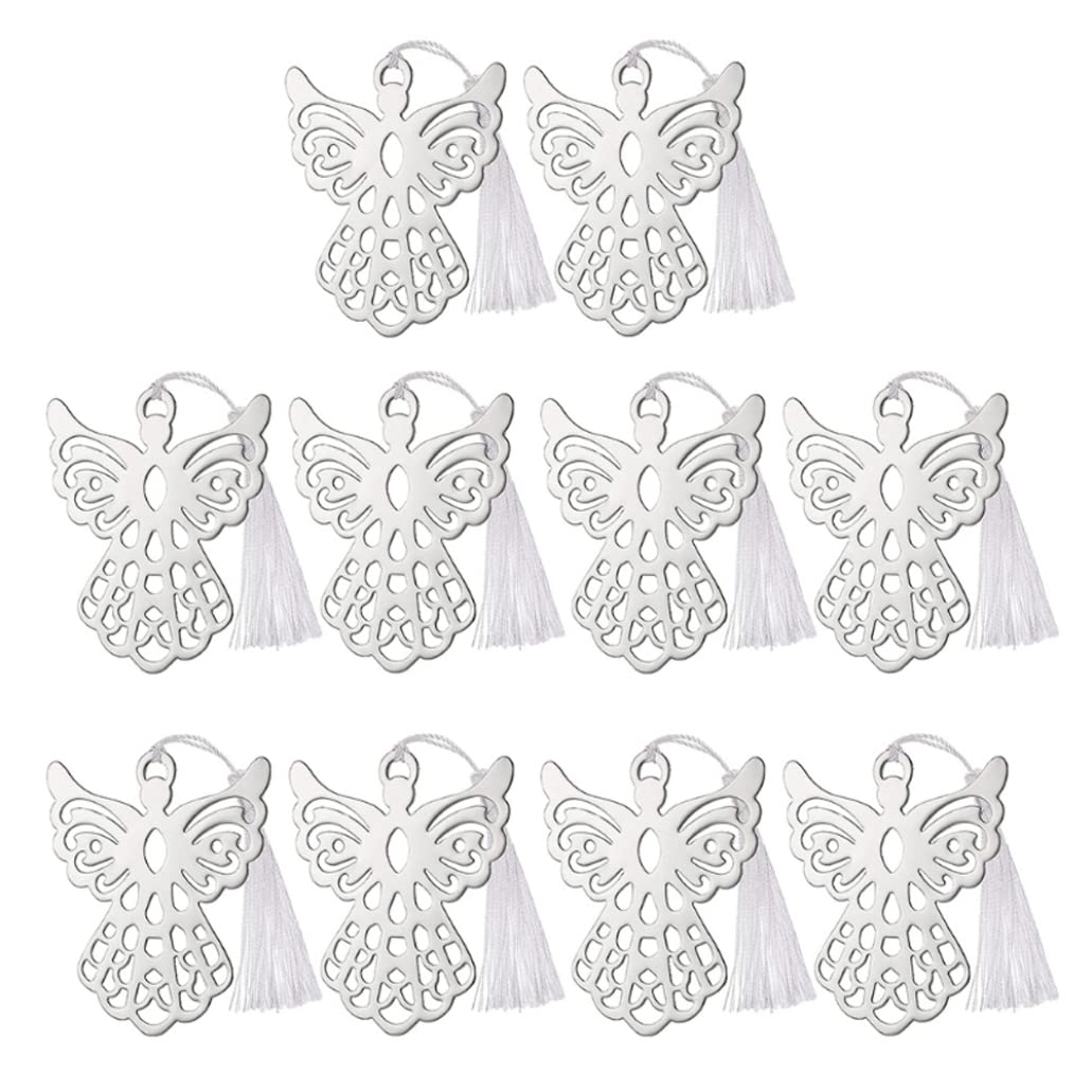 Marque-page d'ange en métal, marque-page d'ange creux pour les amateurs de livres avec soyeux pour fête de mariage, 50 pièces