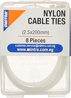 Mintra Nylon Cable Ties, 2.5 mm x 200 mm - 8 Pieces