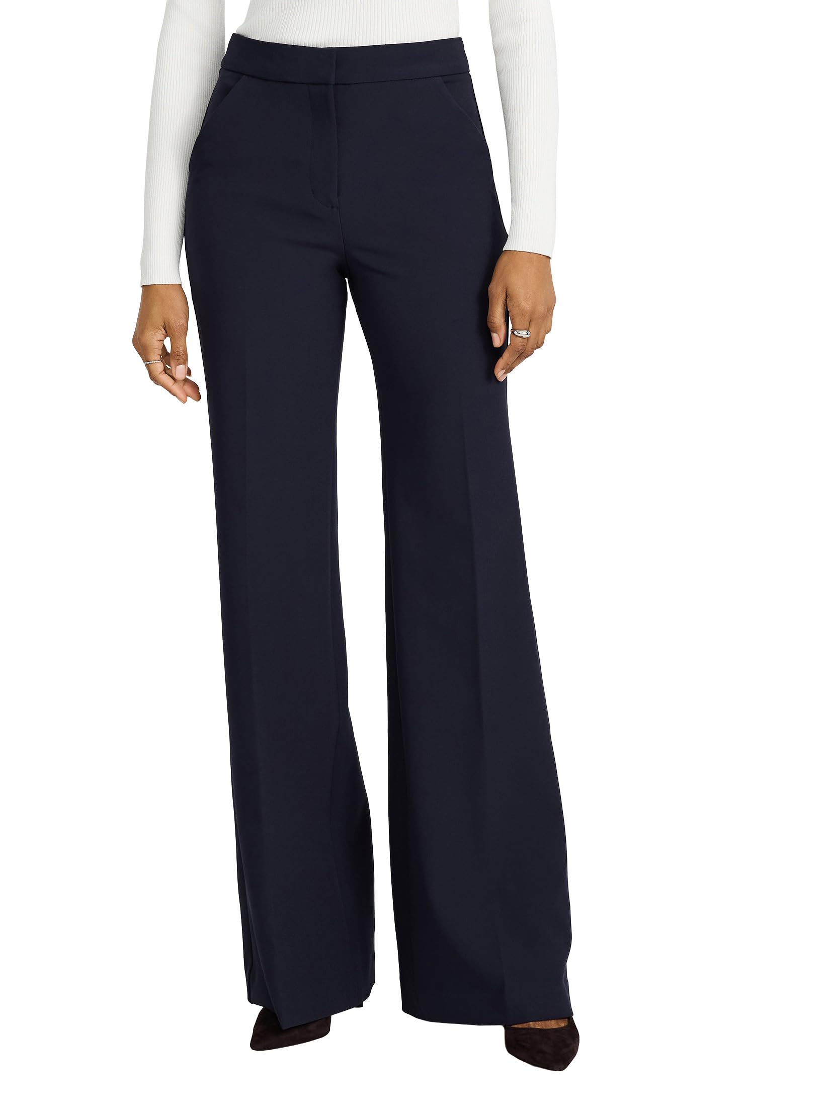 Photo 1 of ***SEE NOTES***EXPRESS Women’s Editor High Rise Trouser Flare – Flattering Stretch Dress Trouser, Work or Event Ready - Navy