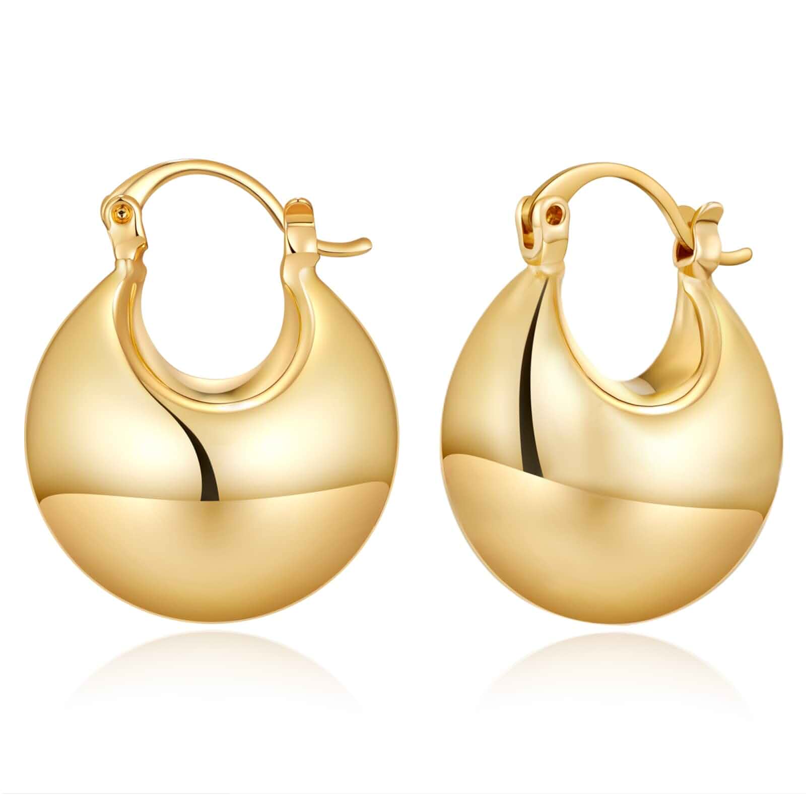 FAMARINE Chunky Thick Hoop Earrings for Women Gold Hoops | Huggie Earrings for Men Gift