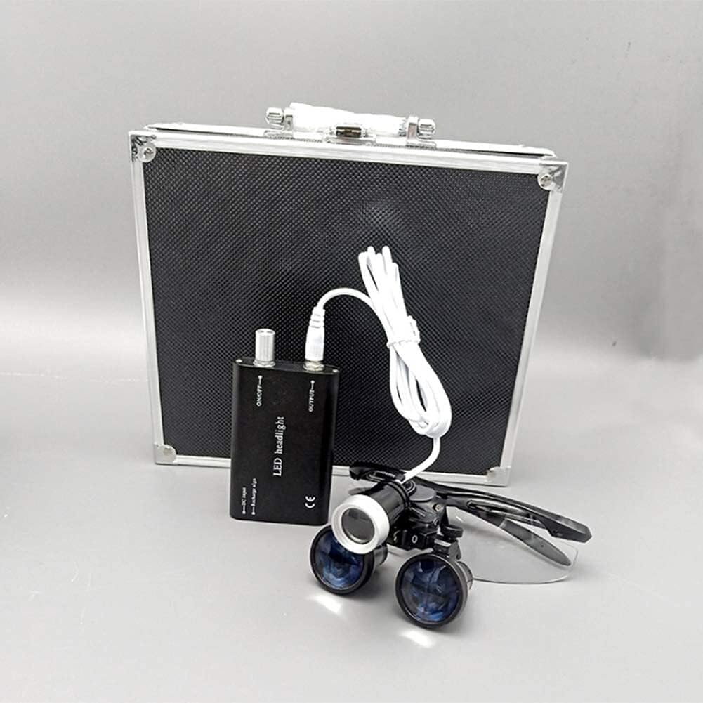 Portable Surgical Binocular Loupe Dental Medical Loupe, Dental Loupe, 420mm Optical Glass + 3W LED Headlight(3.5X)