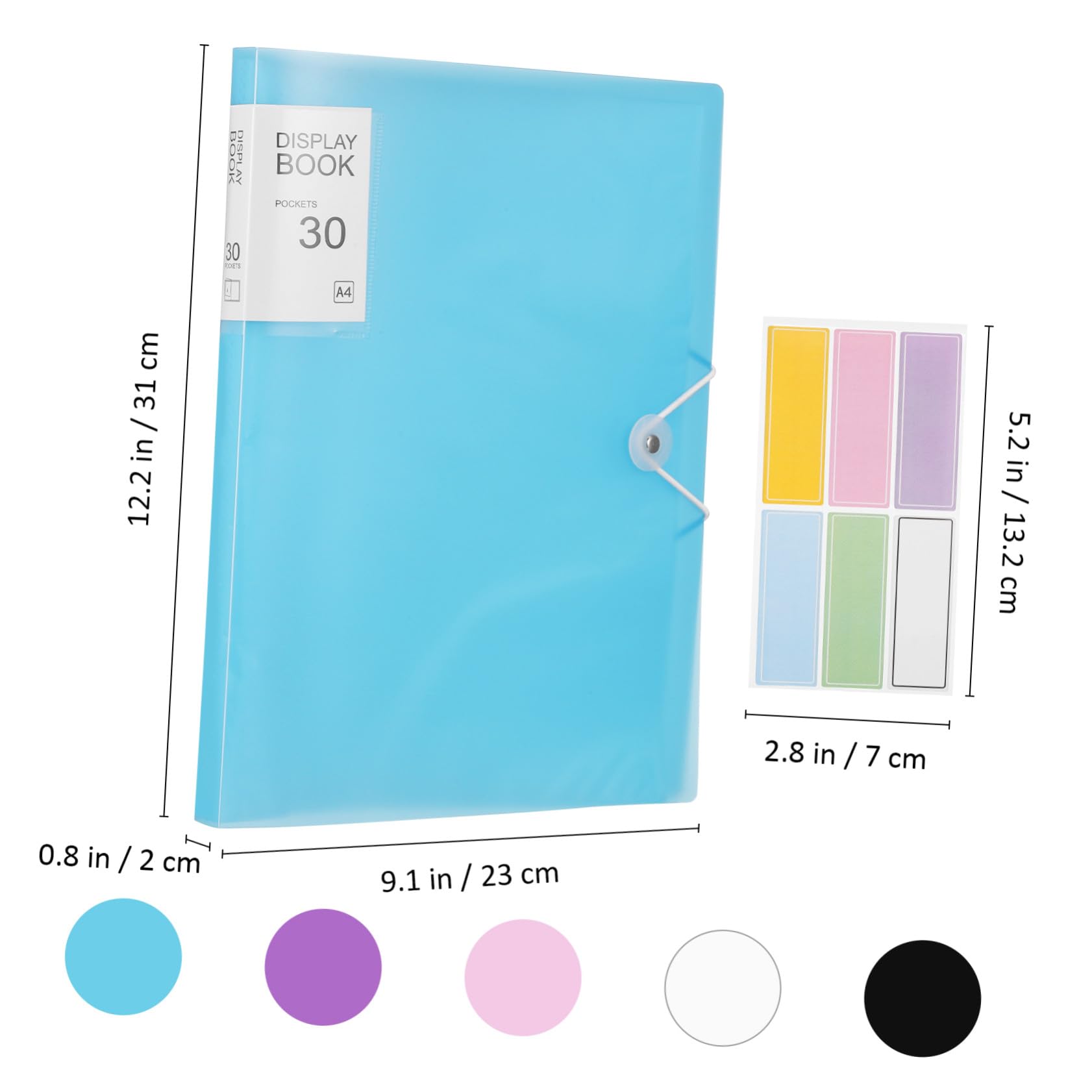 PLAFOPE 5 Piezas Carpeta con Fundas Plásticas Transparentes Organizador Resistente para Presentación y Archivo con Stickers Decorativos