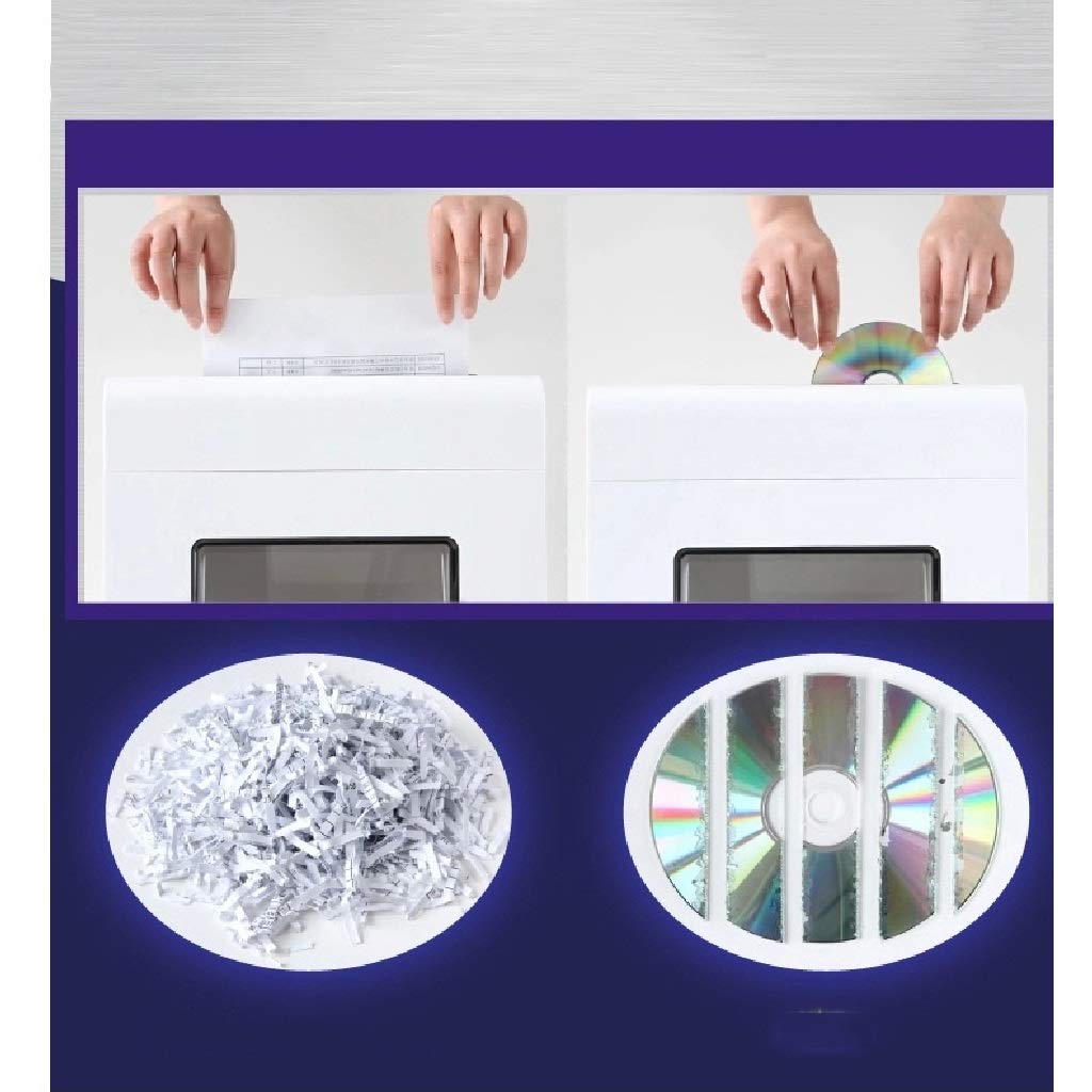 Trituradora de Llantas de bajo Ruido Heavy Duty de Alta Seguridad Micro Corte del Papel, CD, Tarjeta de crédito Home Office Shredder Retirada Cubo de la Basura
