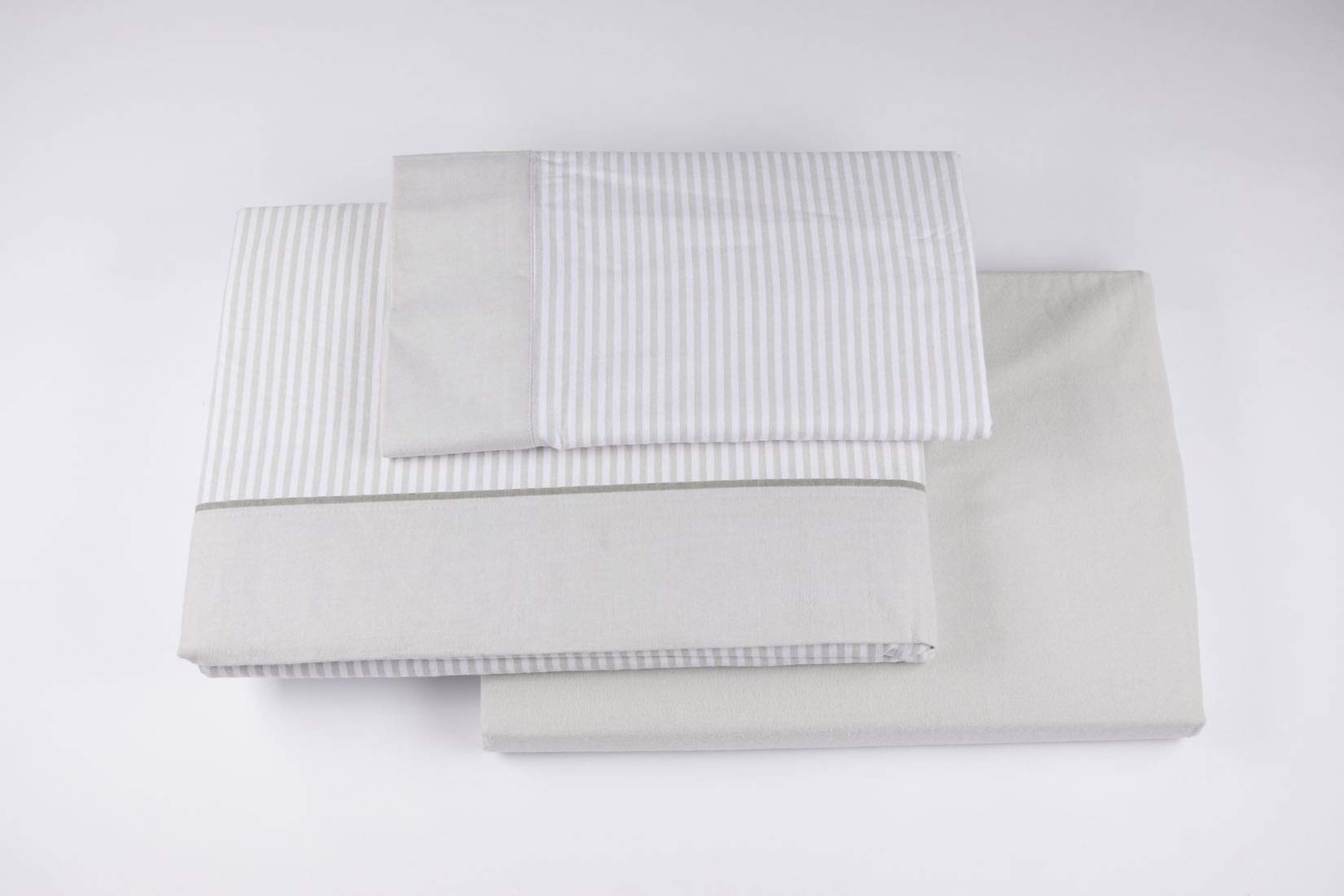 Burrito Blanco | Juego de sábanas Algodón 100% Franela Premium | Cama de 150 cm (+Medidas Disponibles) | 3 Piezas (Encimera, Funda de Almohada y Sábana Bajera) | Color Beige 546 (150x190/200cm)