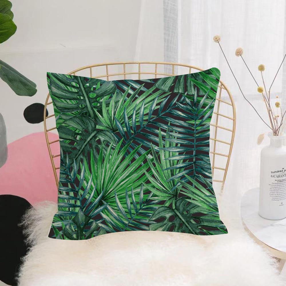 HYMSXW Cushion Cover,Throw Pillow Case Home Decorative for Living Room Bedroom Sofa Chair 20X20 Inch,Leaf, Palm water color antique design print,Pillowcase 50X50cm