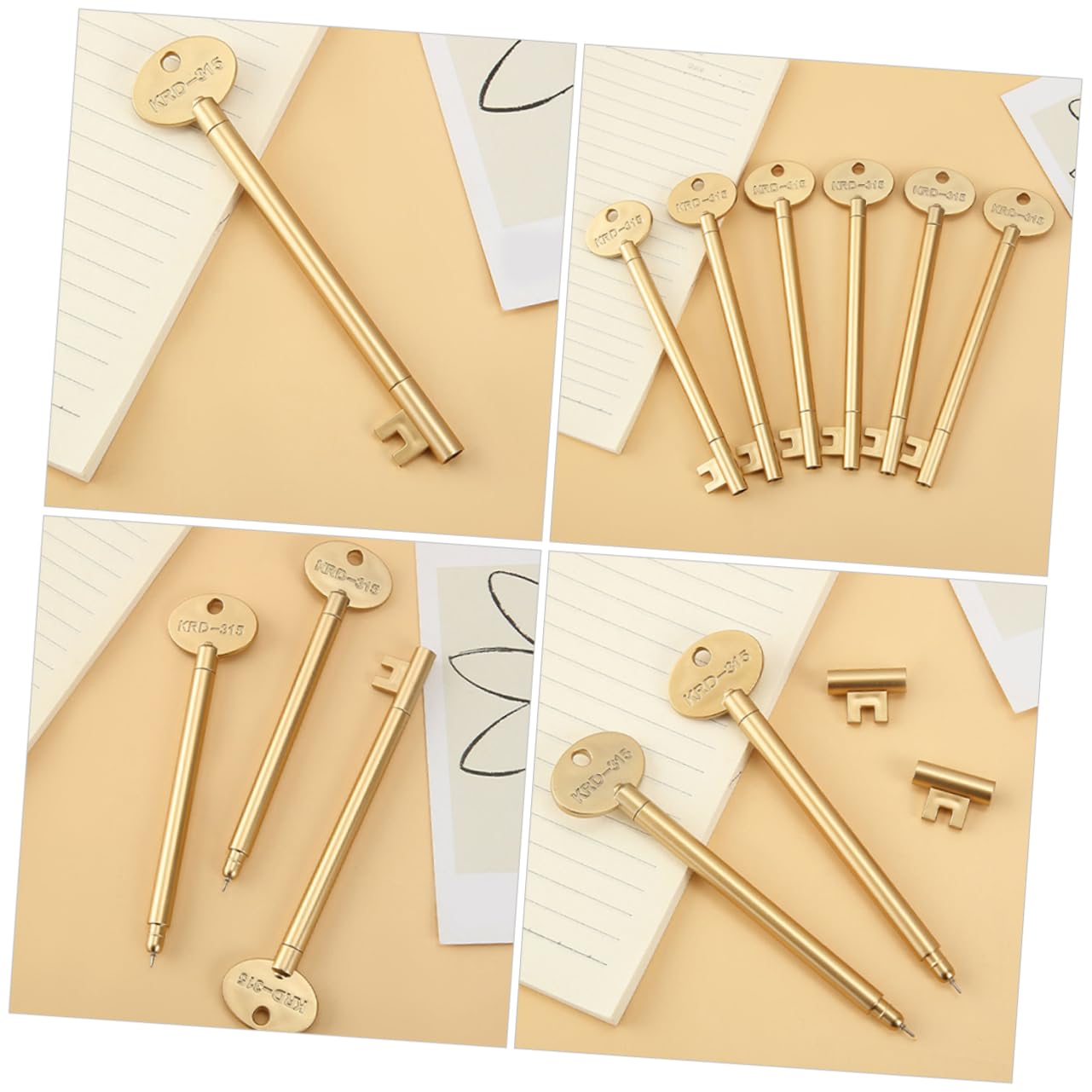 Artibetter 5 Series Bolígrafos Con Forma De Llave Bolígrafos Estacionarios Azul Trabajar Lindos A Granel Herramienta De Escritura Abdominales Golden 12 Piezas X 5