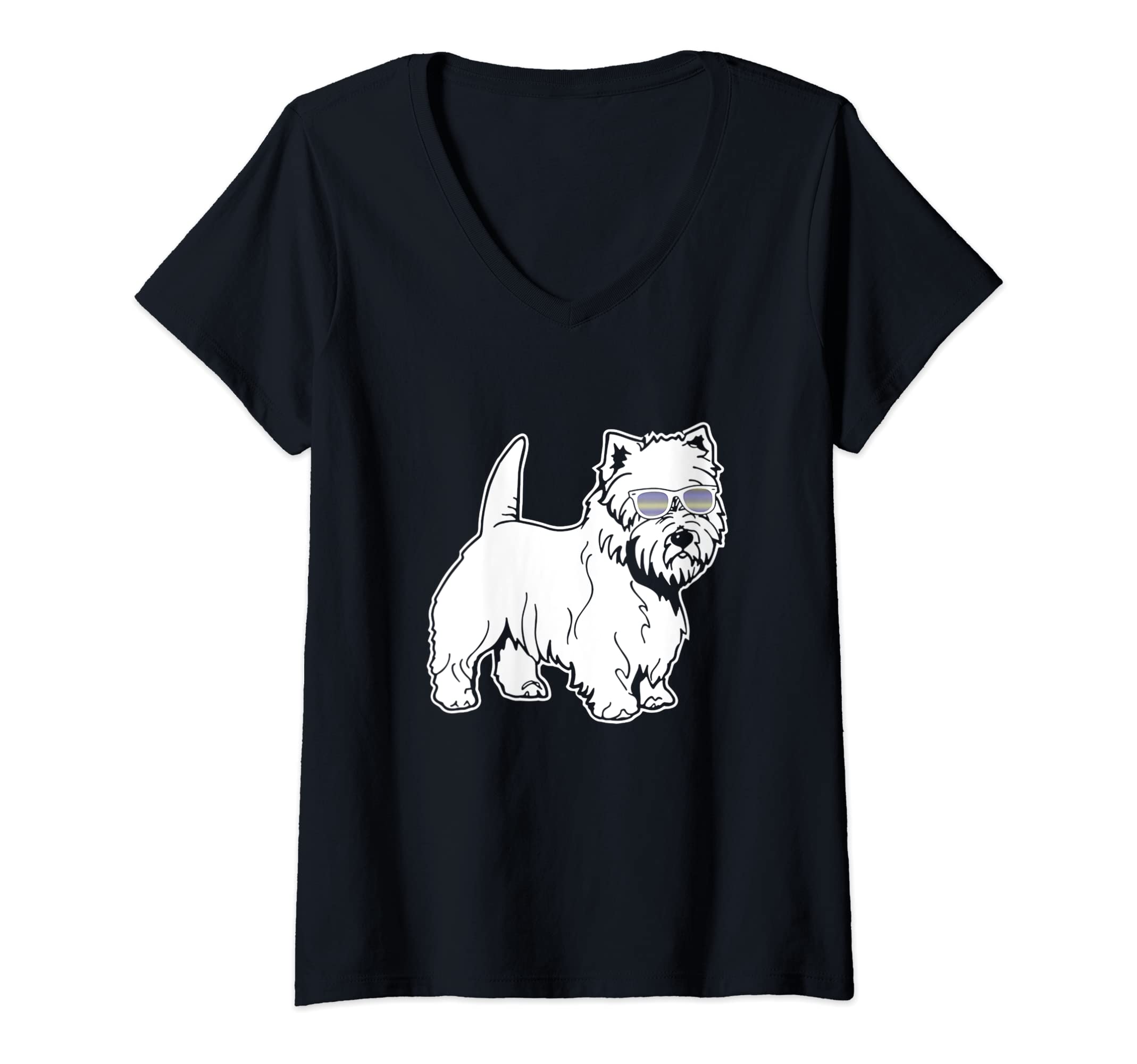 Womens Funny Cairn Terrier V-Neck T-Shirt