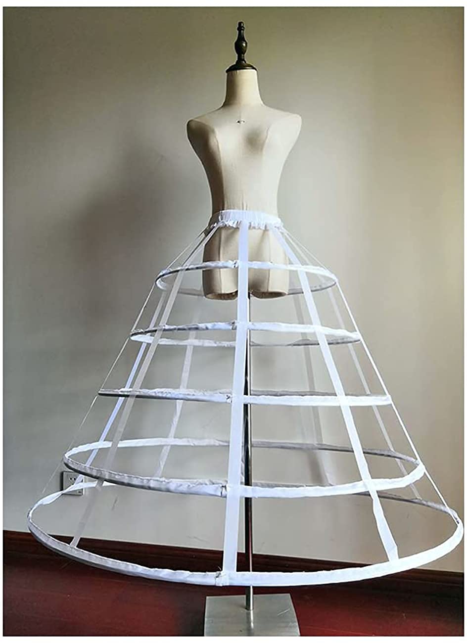 5-Hoop Trambusto Gonna Sottoveste Donna Scava Fuori Gabbia Crinolina Sottogonna Slip per Vestito Abito da Sposa, Cosplay, Festa