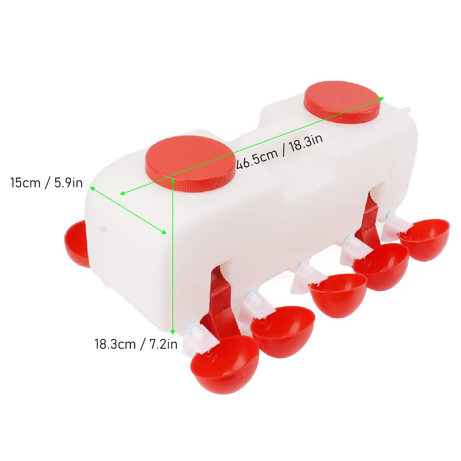 Bebedero automático para Pollos de 10 L, Capacidad Grande, Bebedero para Aves de Corral con 10 tazones, diseño de Doble para Pollos, Patos y Gansos, válvula Flotante de