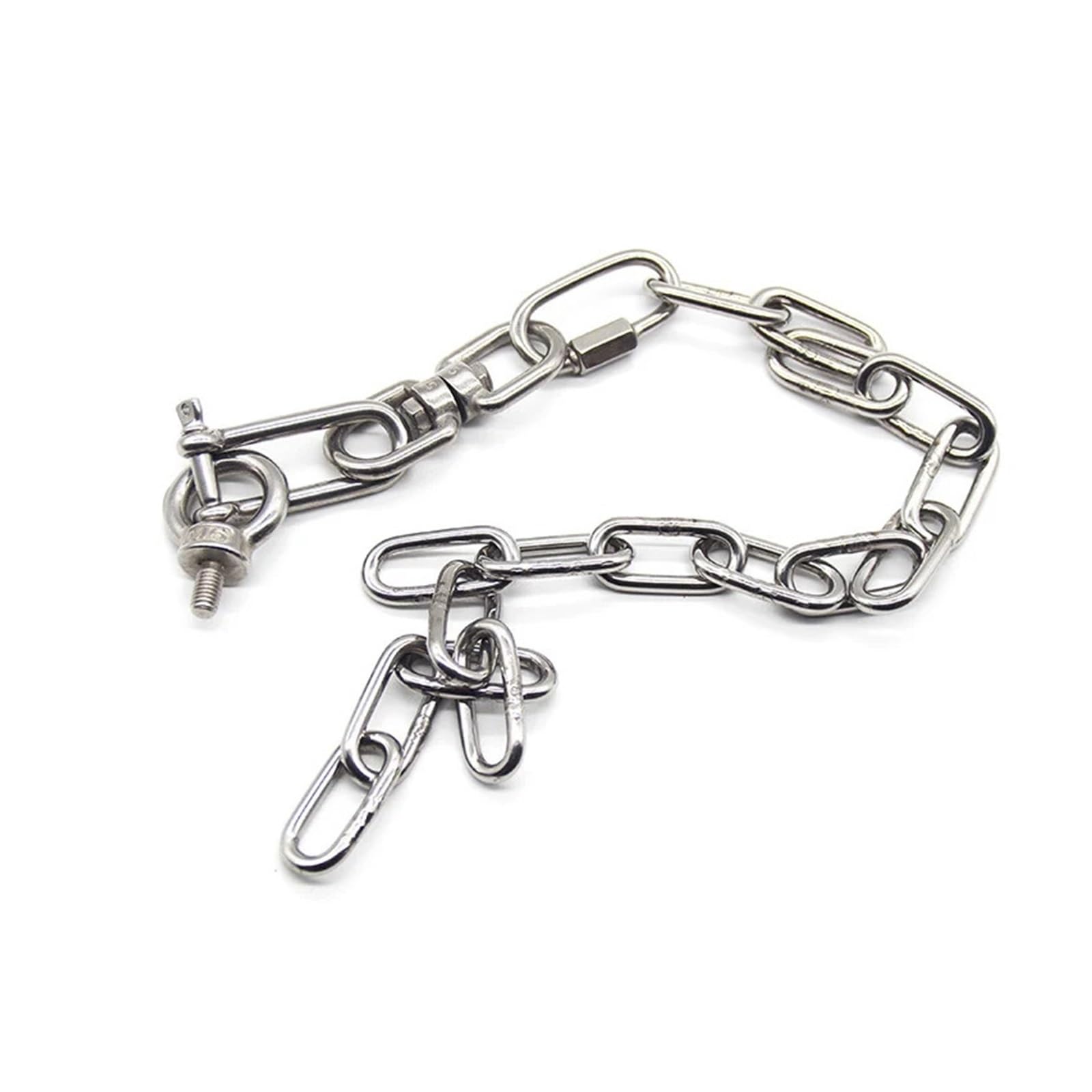 Abrazadera de carga con grillete en D largo de acero inoxidable 304 for cadenas, cables de acero, cuerdas de paracaídas for elevación, cuerdas de supervivencia for acampar al aire libre (5 unidades)(M