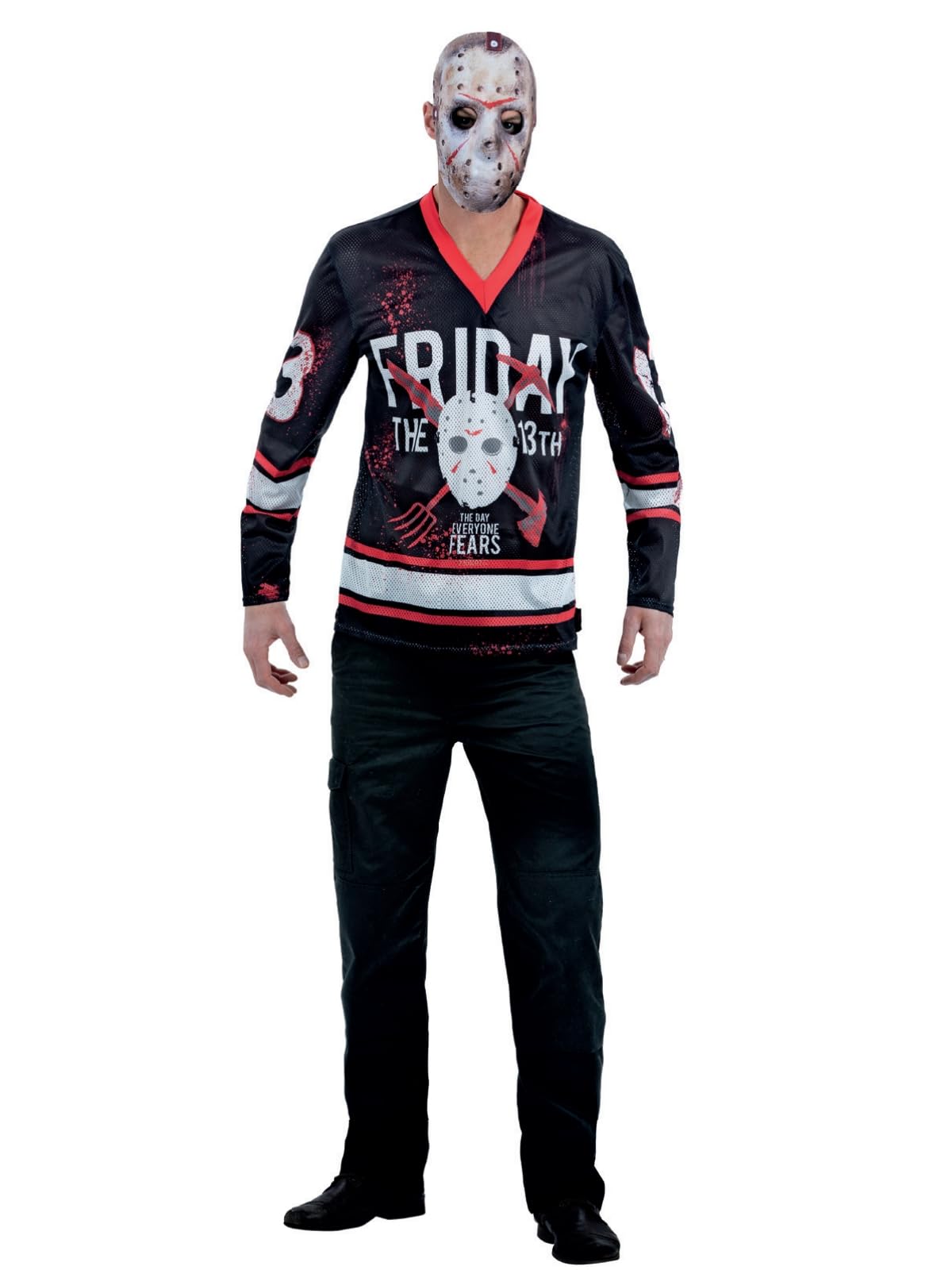 Smiffys 81017 Friday the 13th, Hockey-Top, Herren, Schwarz & Weiß