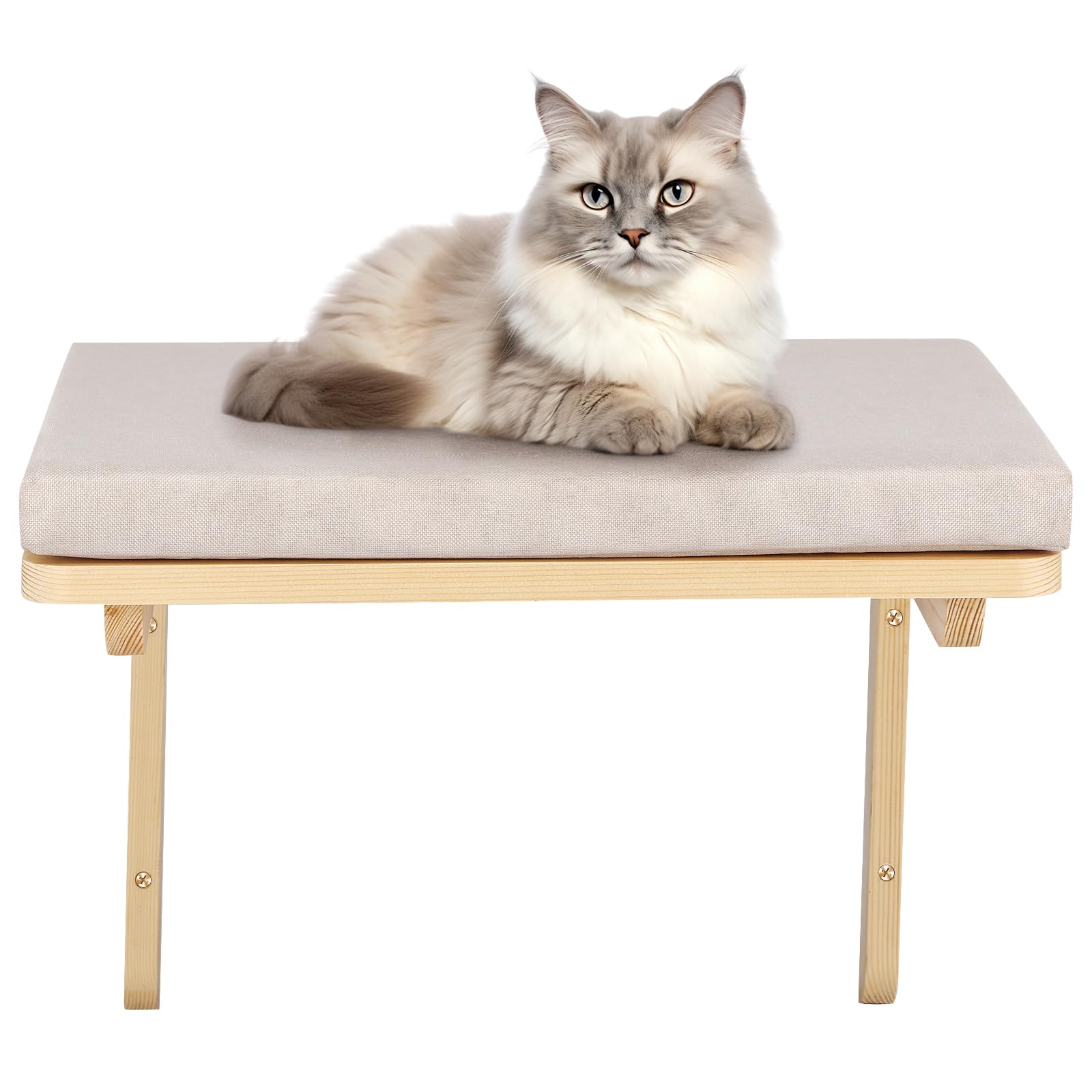 HUOLE Hamac Chat Fenetre Perchoir Lit Fenêtre Panier Suspendu Etagere pour Chats 40 * 30 * 25 cm-Gris Robuste Jusqu'à 18kg Facile à Monter et à déplacer Pas de Ventouse Balcon