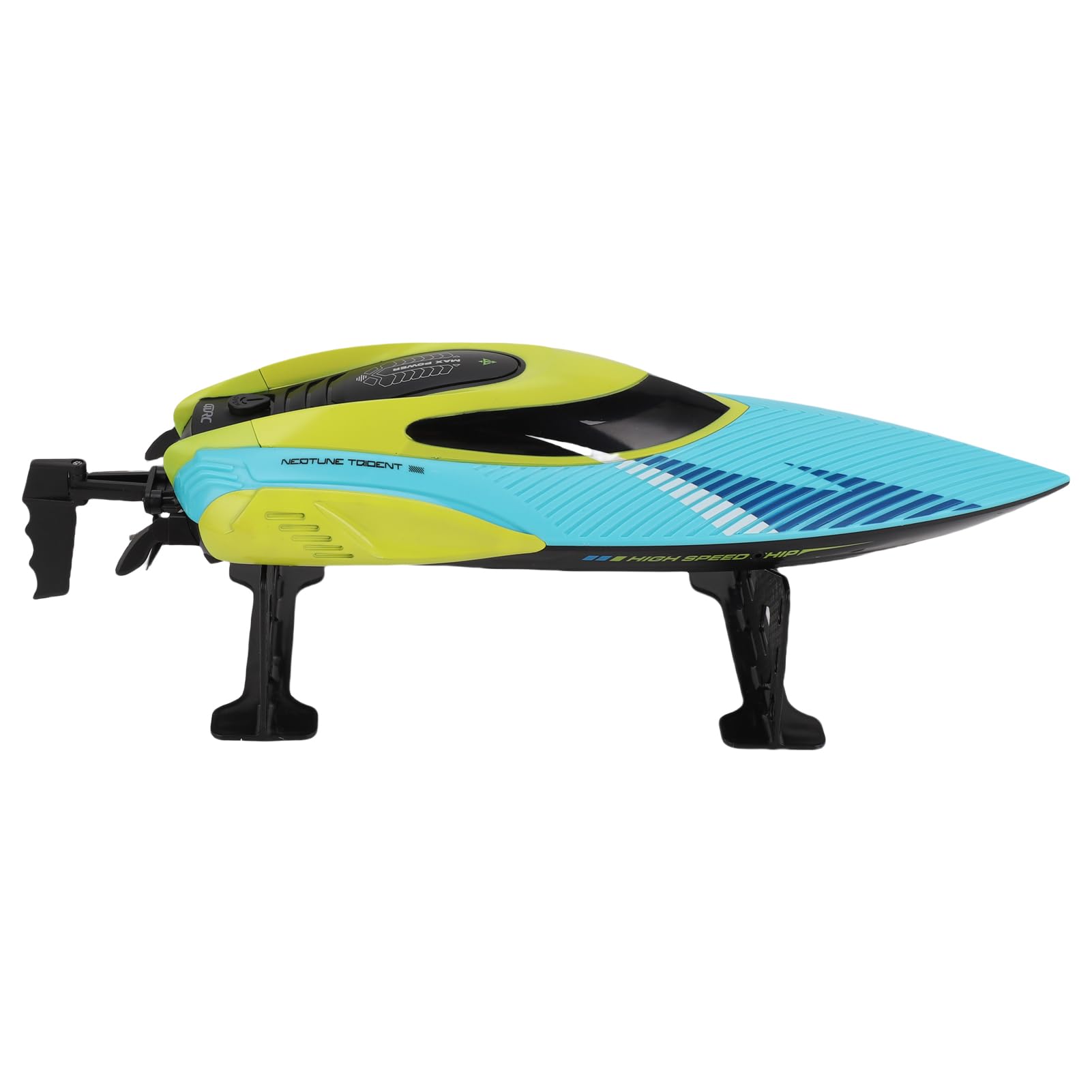 Ferngesteuertes Boot, 2,4 G 45 Km/h Hochgeschwindigkeits-RC-Schnellboot mit Kenter-Reset und LED-Licht, Elektroboot für und, 2 Batterien, Silber (Batterie)