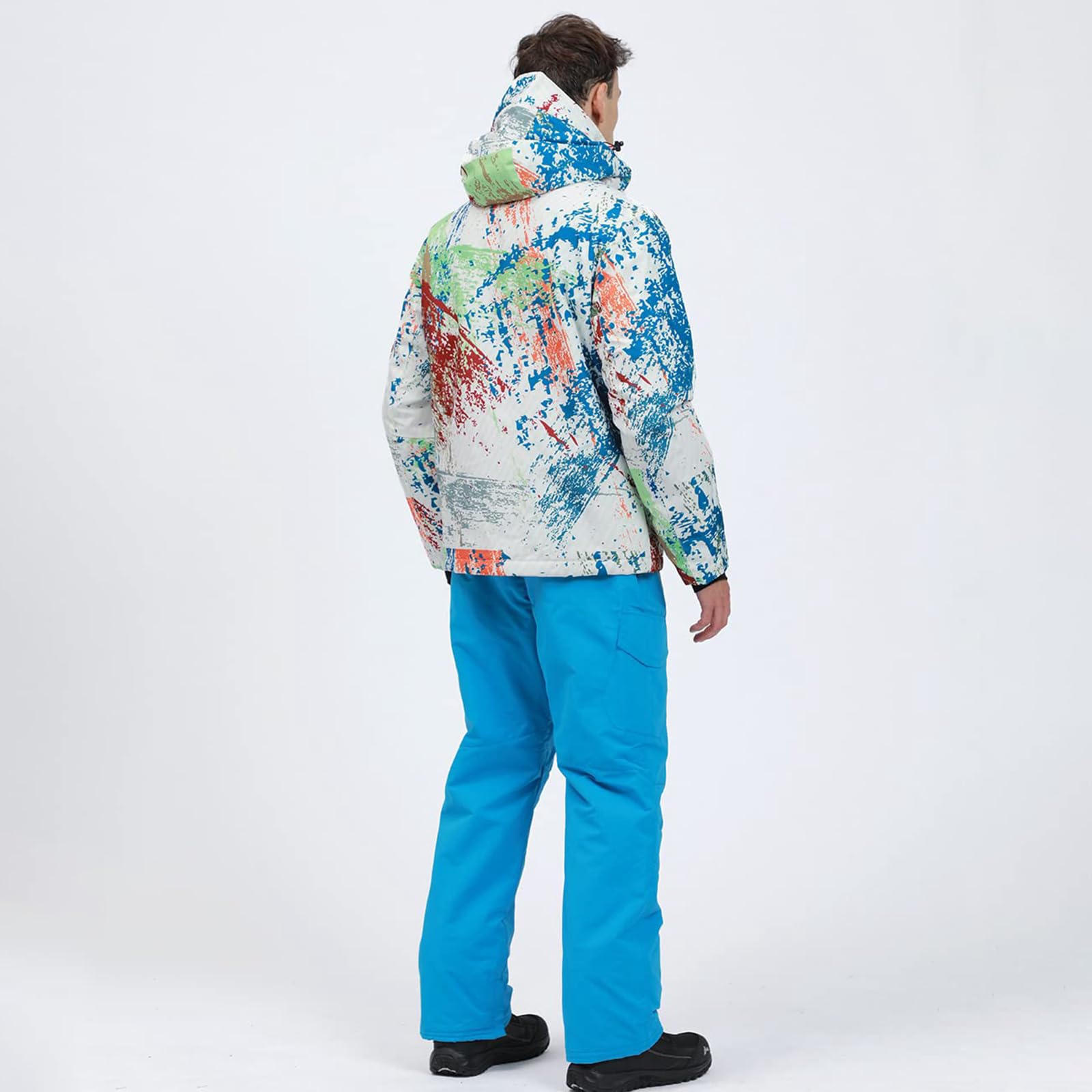 ALSOGO Traje de esquí para hombre invierno impermeable a prueba de viento esquí al aire libre chaquetas de nieve y pantalones chaquetas de snowboard