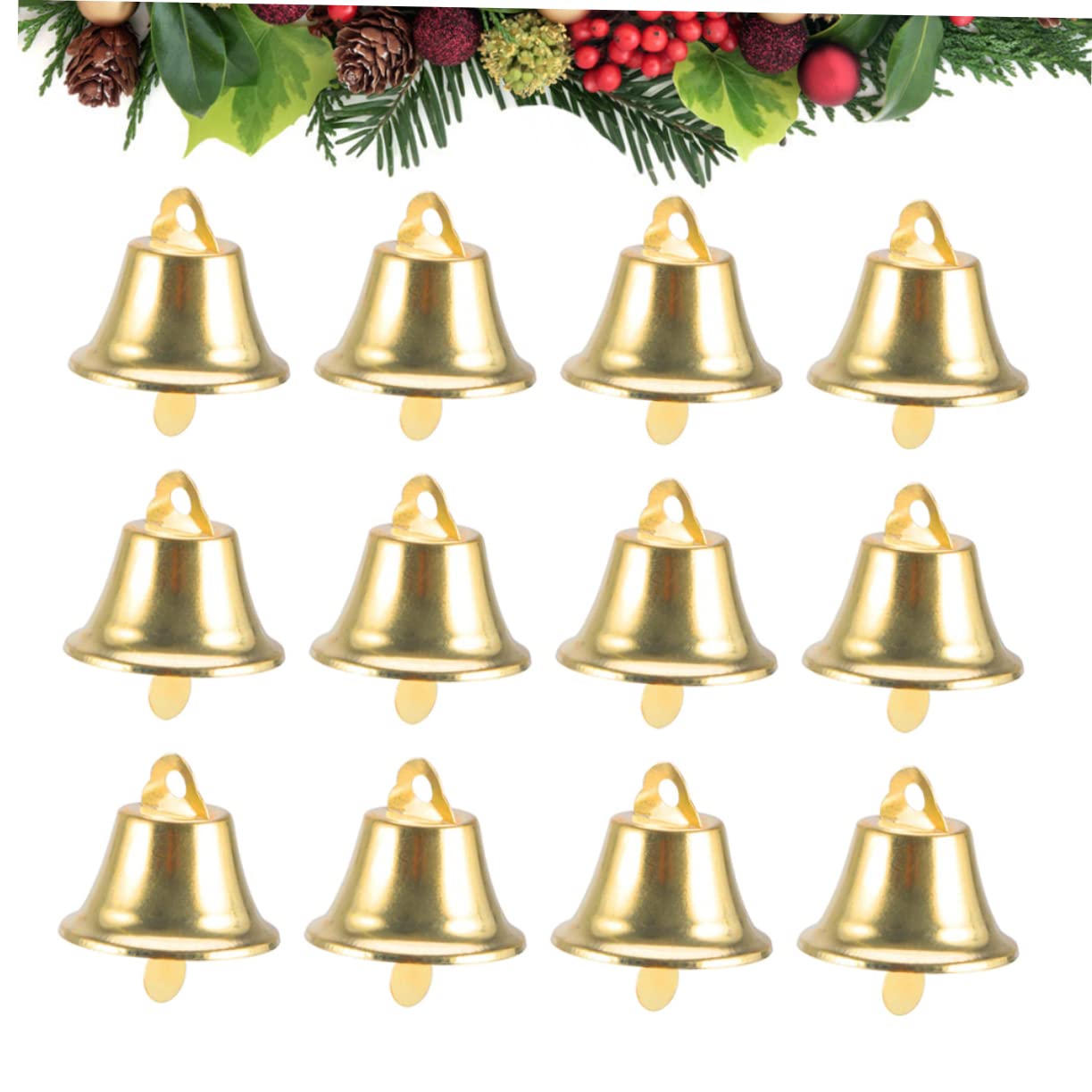 120pezzi Mini Campana di Natale Ciondolo Pendente Ornamento Campana DIY per Albero di Natale Dorato
