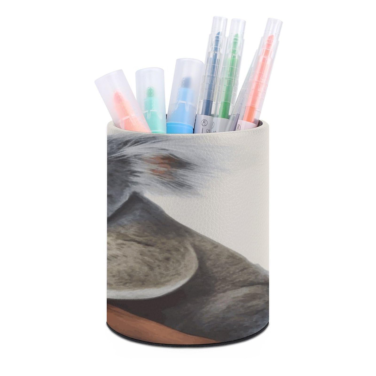 FekiLoot Koala and Butterfly Pen Holder Personalized Desktop Pencil Holder Case Office Accessories Container Box Round Pen Cup Desktop Organizer Makeup Brush Holder Caddy Storage