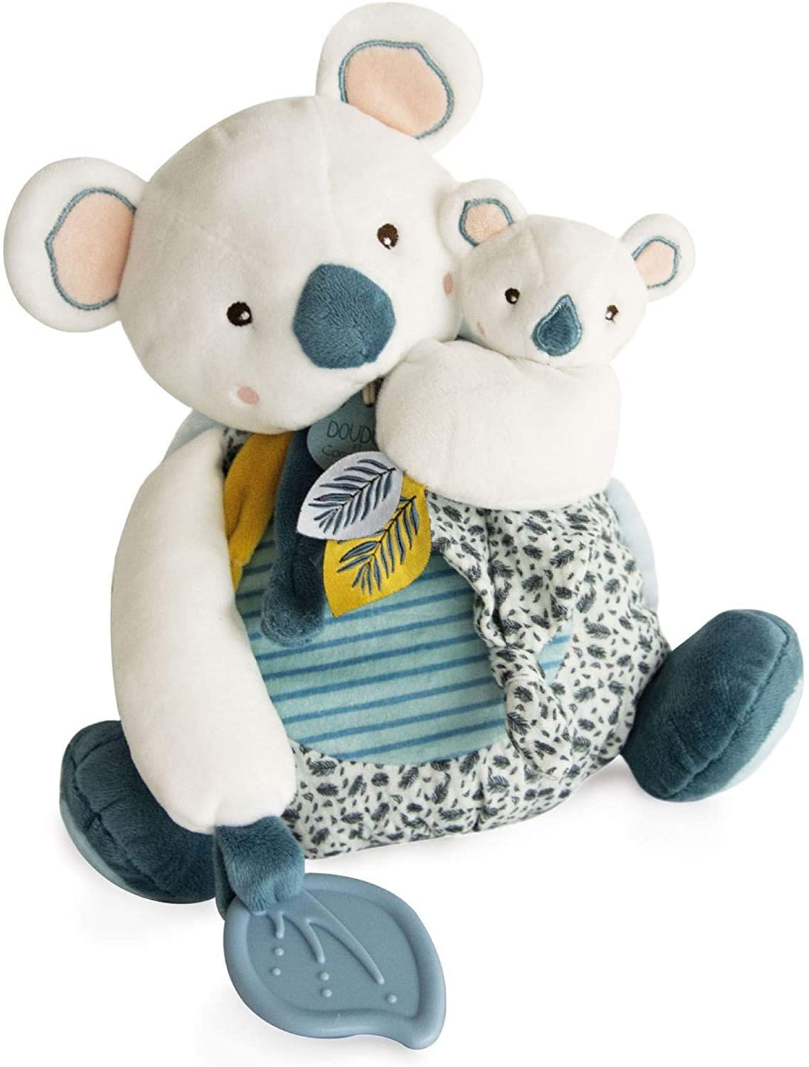 Doudou Et Compagnie - Yoca Koala Collection - Koala Plusch Con Baby E Anello Di Beissring-25 Cm -DC3669, Blu-image