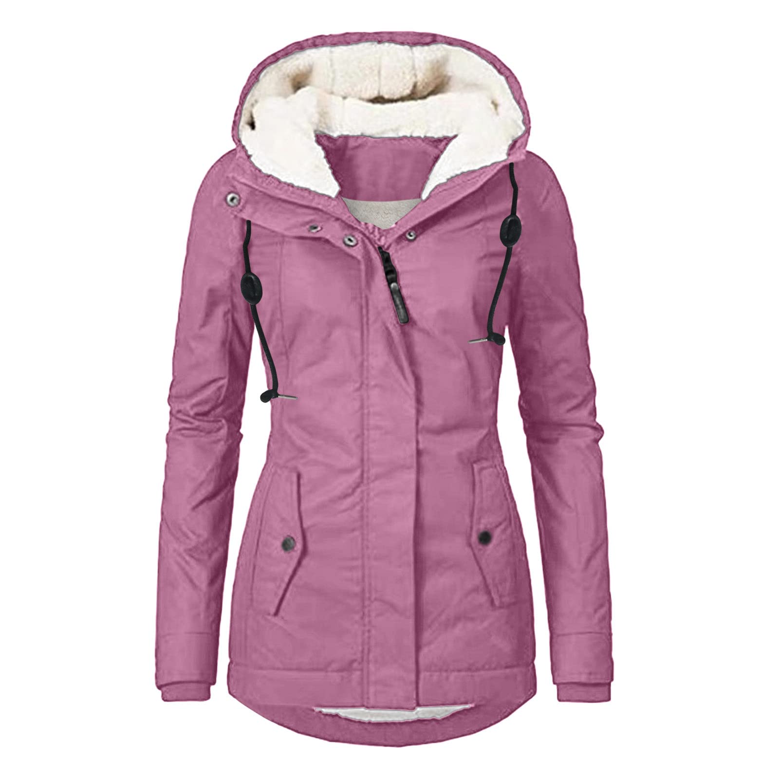 Parka de invierno para mujer, cálida, delgada, abrigo de invierno, chaqueta con capucha para mujer, parka gruesa, abrigo de transición al aire libre con forro