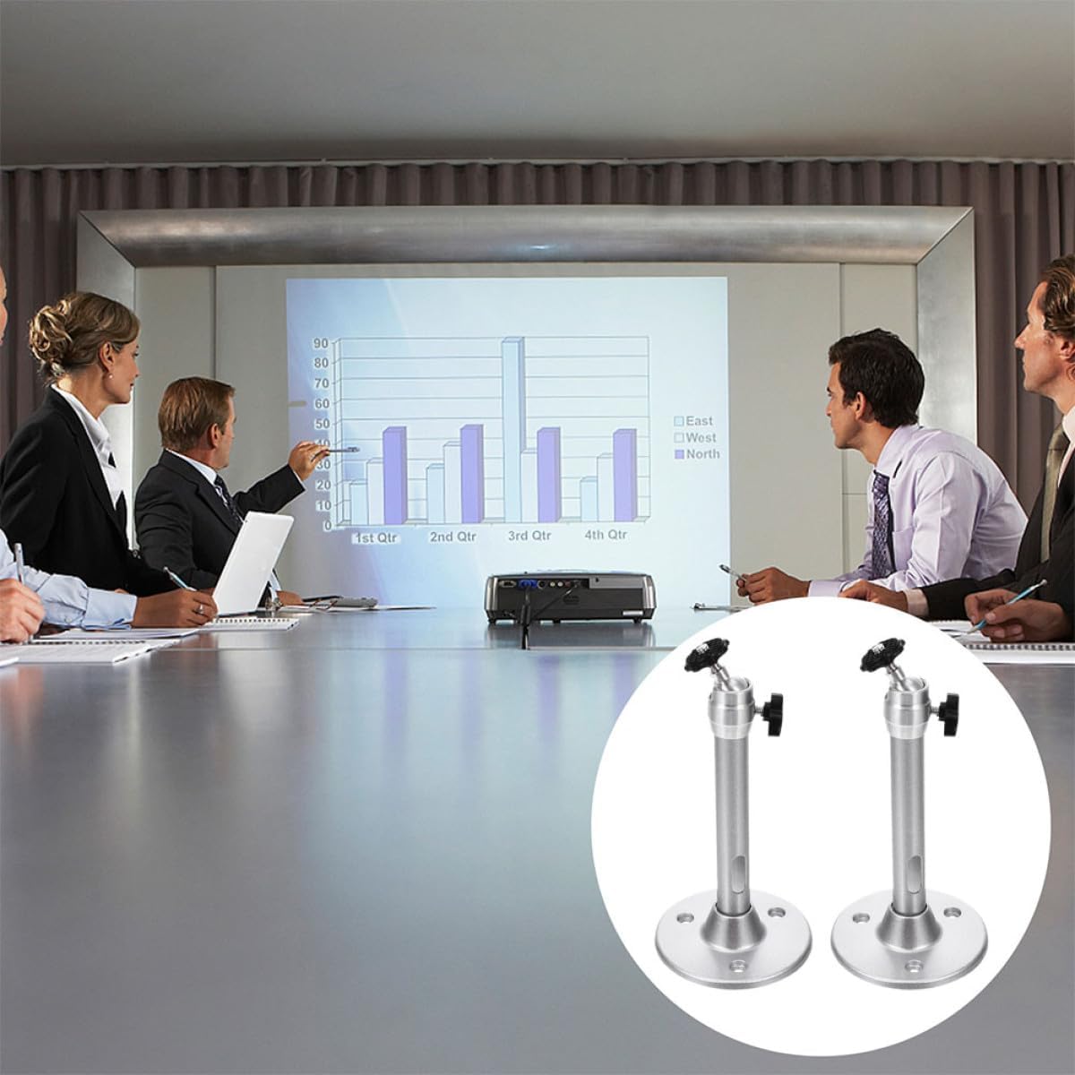 PRETYZOOM Aluminum Alloy Projector Ceiling Mount Adjustable Angle 2pcs image 5