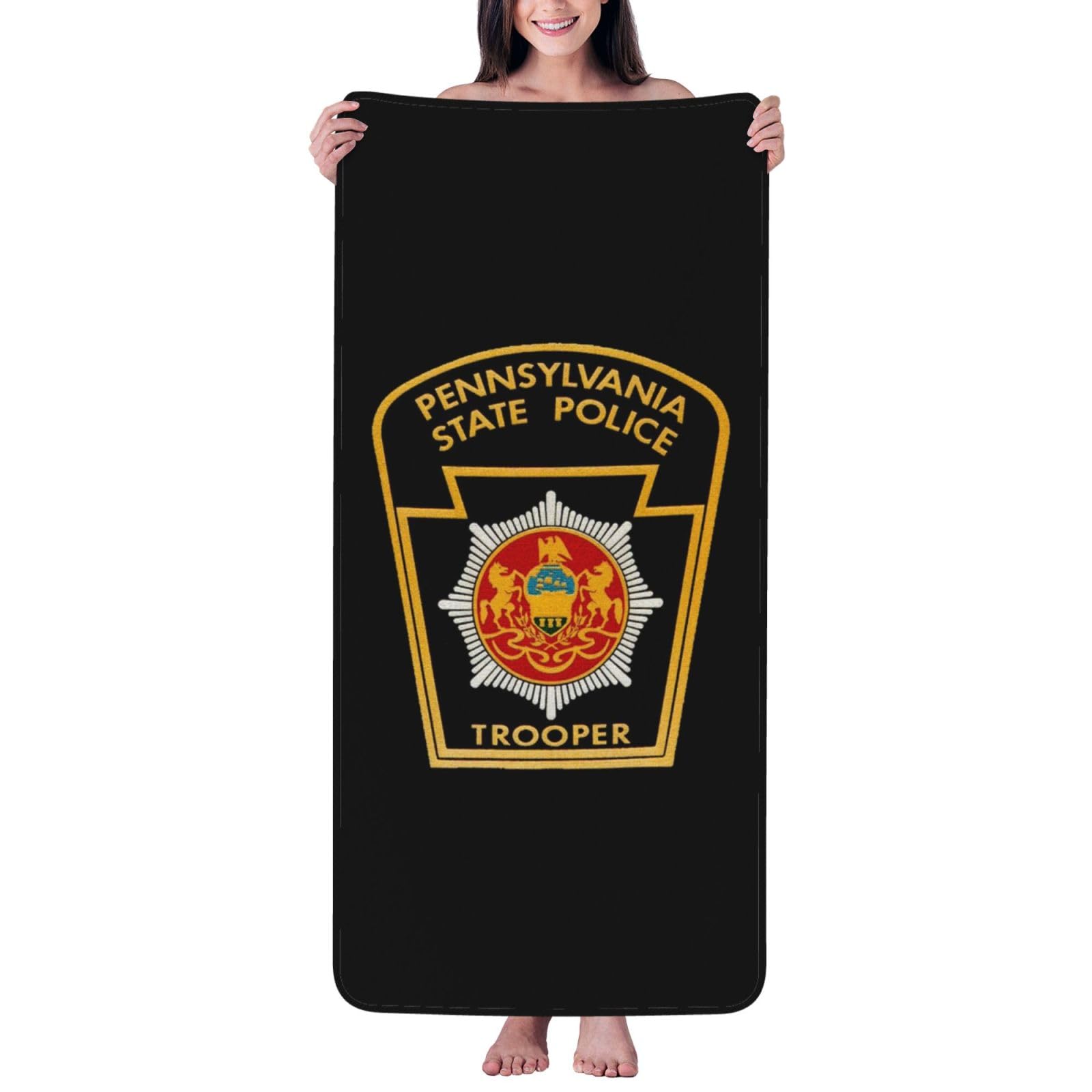AMZCVGF Pennsylvania State Police Bath Towel - Quick Drying - Microfiber Coral Velvet Highly Absorbent Towels - Use as Bath Fitness, Shower, Sports,