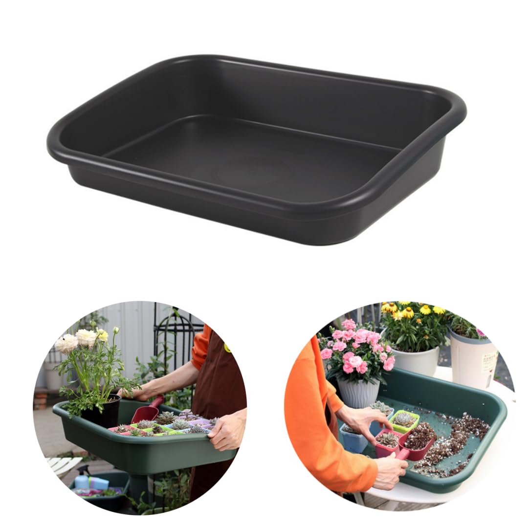 Plateau de rangement de jardin, plateau de rempotage multifonction en une pièce pour semis, mélange, culture et stockage, mélange de terreau pour plantes grasses et cactus 58,4 x 41,7 x 10,9