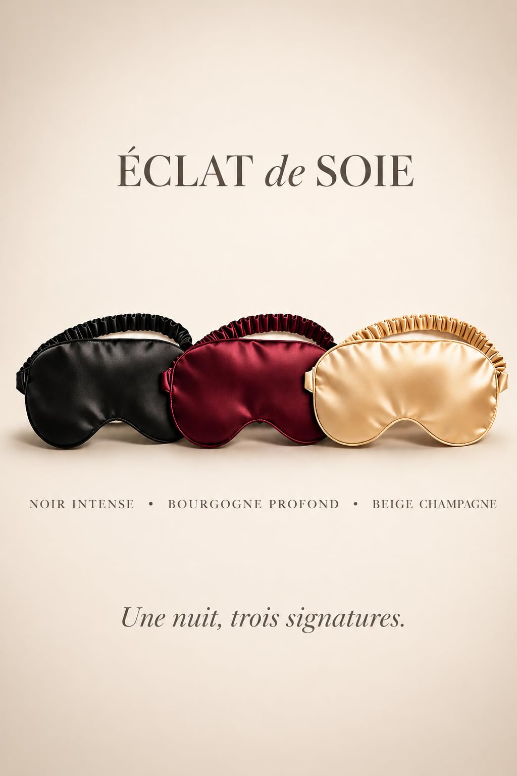 Éclat de Soie – Masque de nuit en soie de mûrier 22 mommes avec pochette en soie – Confort nuit et voyage – Coffret cadeau premium – Bourgogne profond – Certifié OEKO-TEX® STANDARD 100