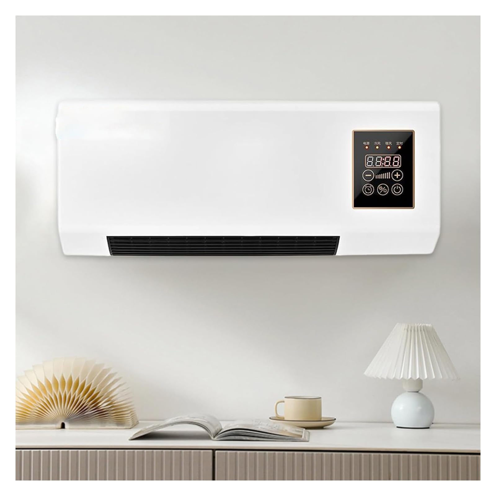 Aire Acondicionado Sin Conductos, Unidad De Aire Acondicionado Mural Con Control Remoto, 2000 W De Refrigeración Y Calefacción Para Dormitorio Y Sala De Estar, Sistema Mini Split Silencioso Para | hot cool fan heater wall mount control remoto heating cool