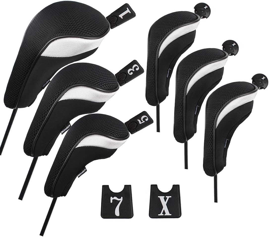 Andux 6pcs/Set Golf Hybrid Club Head Covers and Wood Club Head Covers