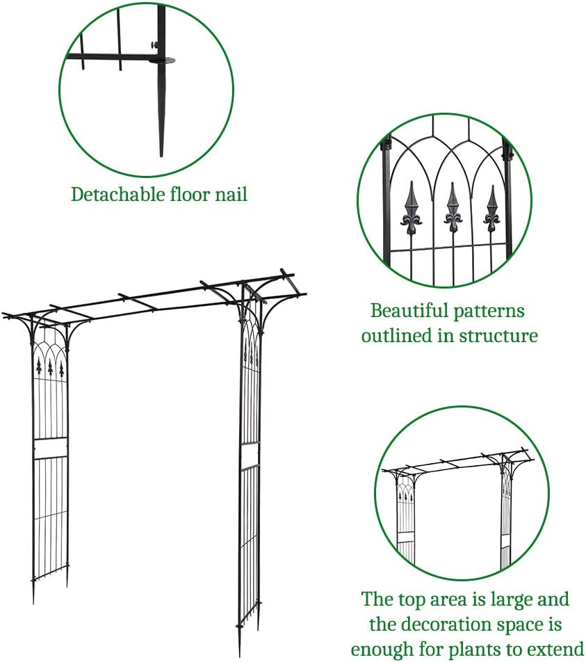 Flat Roof Wrought Iron Arches Plant Climbing Frame