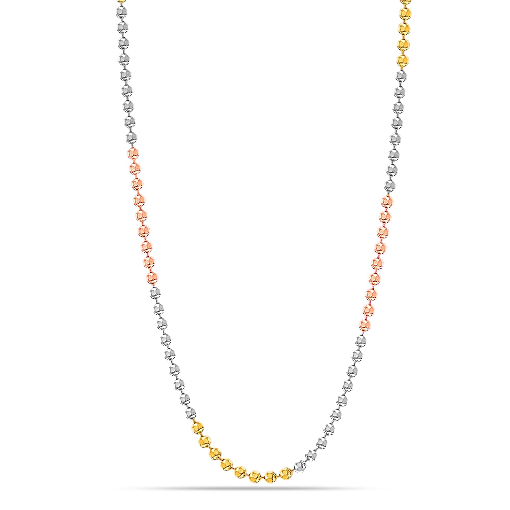 LeCalla 925 Sterling Silver BIS Hallmarked Italian Tricolor Plated Ball Chain Necklace for Women 18 Inches (B0C464NCRF) Amazon Price History, Amazon Price Tracker