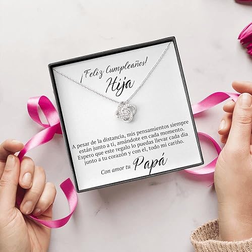 Miniatura 5 de Regalo de Cumpleaños Para Hija a La Distancia Regalo De Padre A Hija Collares Con Mensaje de Amor Para Hija de Papá Joyeria Para Mujer Joya de