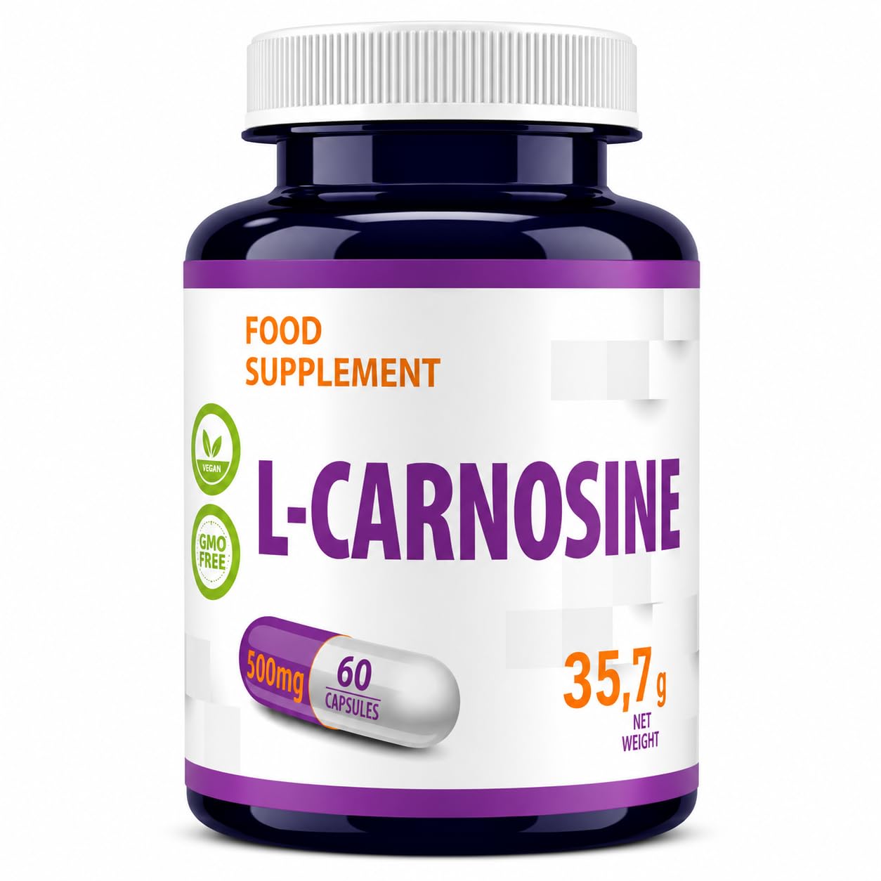 Hepatica L-Carnosina 500 mg | Dipeptide di Beta-Alanina e Istidina | 60 Capsule Vegane | Scorta 2 Mesi | GMP & laboratorio indipendente