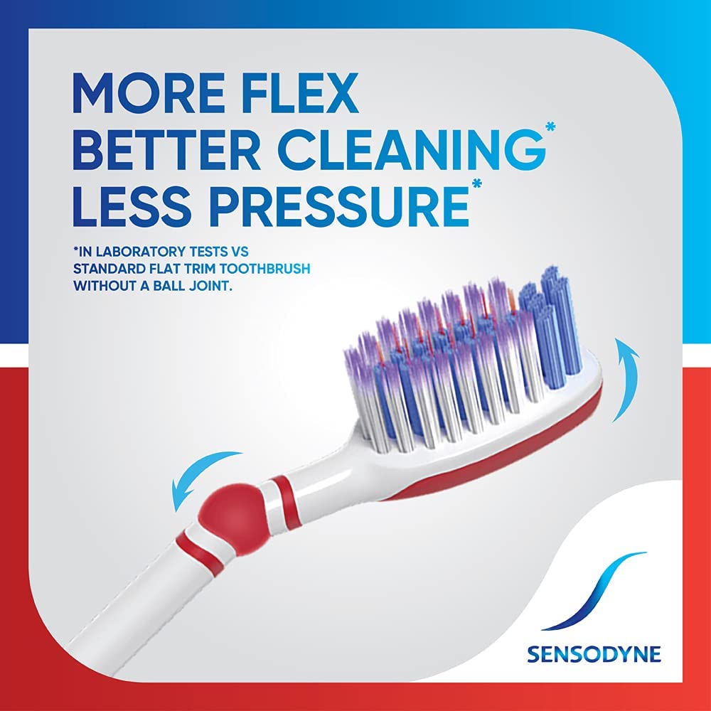 Sensodyne Sensitivity & Gum Toothbrush for Adults with Duoflex Neck|Toothbrush With Soft Bristles for Gentle Cleaning|1 Piece, manual, White product image 2