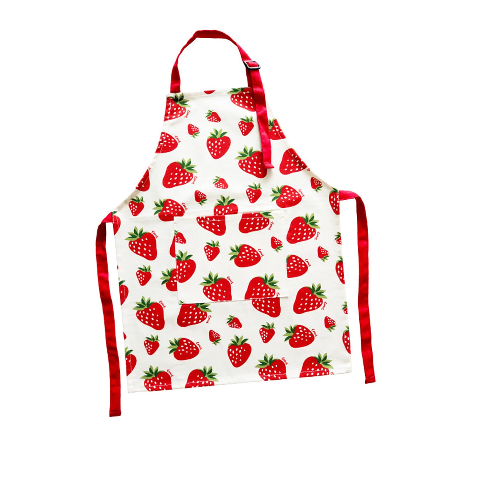 YIGZYCN Strawberry Pattern Children Apron for Baking Cooking Craft Adjustable Neck Strap Kitchen Aprong for Art Activity Kids Kitchen Apron