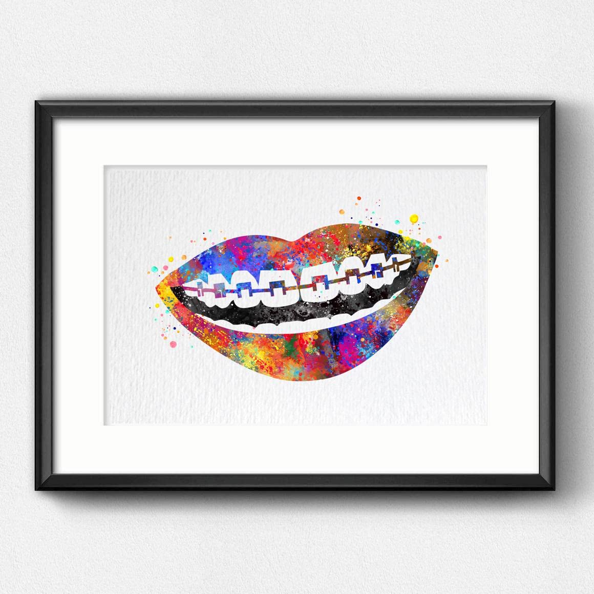 Dignovel Studios 11X14 sin marco Pulsera de dientes dentista Odontología Arte Dental Implante Ortodoncia Ortodoncista Ciencia Acuarela Arte Impresión Póster Decoración colgante de pared DN776