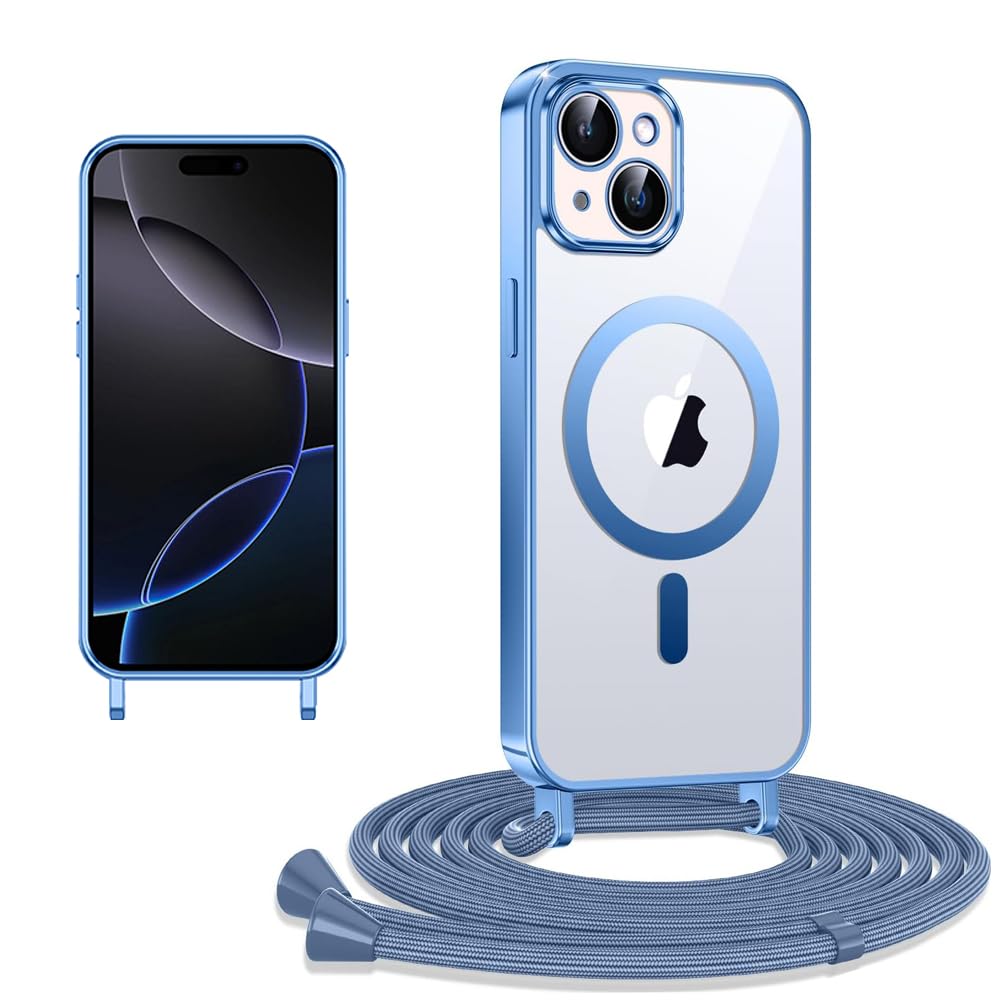 CaseLover Mobile Phone Lanyard Compatible With IPhone 15 Pro, Case With Strap, Heart Pattern Silicone Necklace Mobile Phone Case Pouch With Removable - View #4